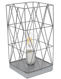 Simple Designs Geometric Square Metal Table Lamp (Color: White)