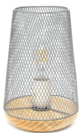 Simple Designs Wired Mesh Uplight Table Lamp (Color: White)