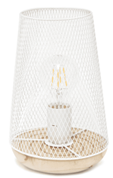 Simple Designs Mesh Cylindrical Steel Table Lamp (Color: Black)