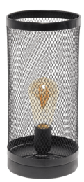 Simple Designs Mesh Cylindrical Steel Table Lamp (Color: Gray)