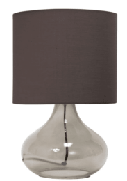 Simple Designs Glass Raindrop Table Lamp with Fabric Shade (Color: Smoke/ Gray)