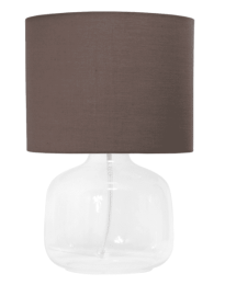 Simple Designs  Glass Table Lamp with Fabric Shade (Color: Clear/ Gray)