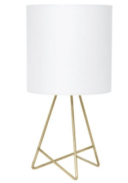 Simple Designs Down to the Wire Table Lamp with Fabric Shade (Color: Gold/ White)