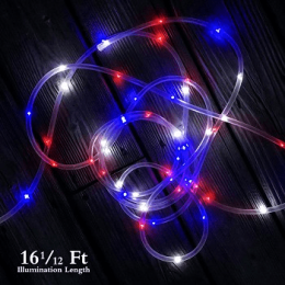 50 LED Bright White Solar Rope Light (Color: Multi)