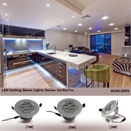 LED Ceiling Down Light Silver (Option: 5W LED Ceiling Down Light Silver)